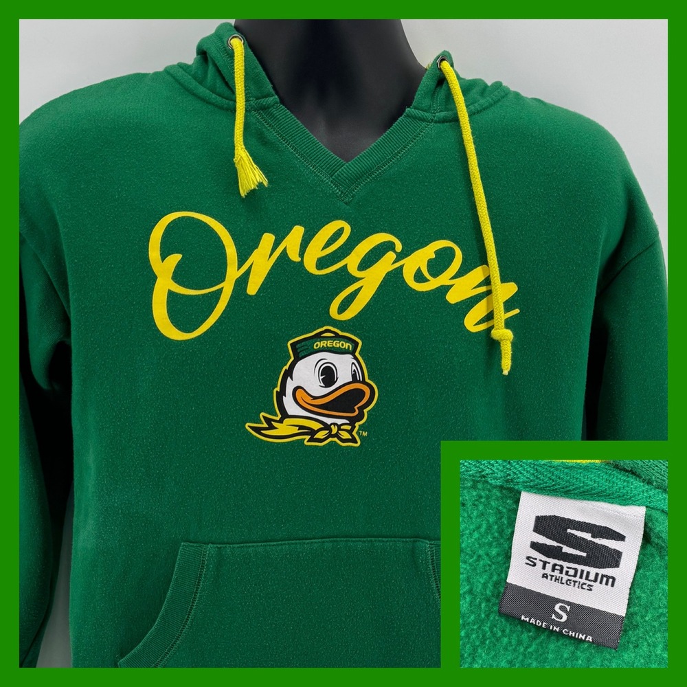 Oregon Ducks Stadium Athletics NCAA Pullover Hoodie Sweatshirt Green Small